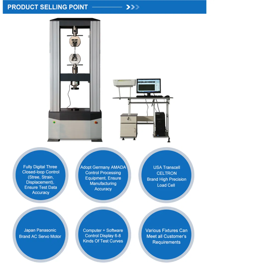 Computerized Electromechanical Corrugated Clamping Fixtures Universal Testing Machine 30kn